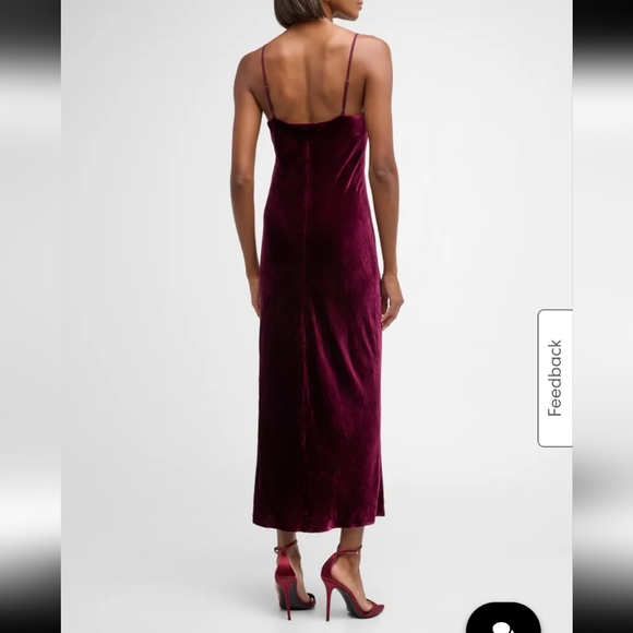 $595 L'AgenceSeridie Velvet Mid-Length Slip Dress - Picture 6 of 6